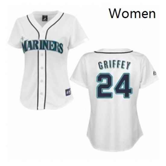 Womens Majestic Seattle Mariners 24 Ken Griffey Replica White MLB Jersey